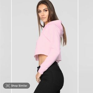 Light pink fashion nova cropped hoodie